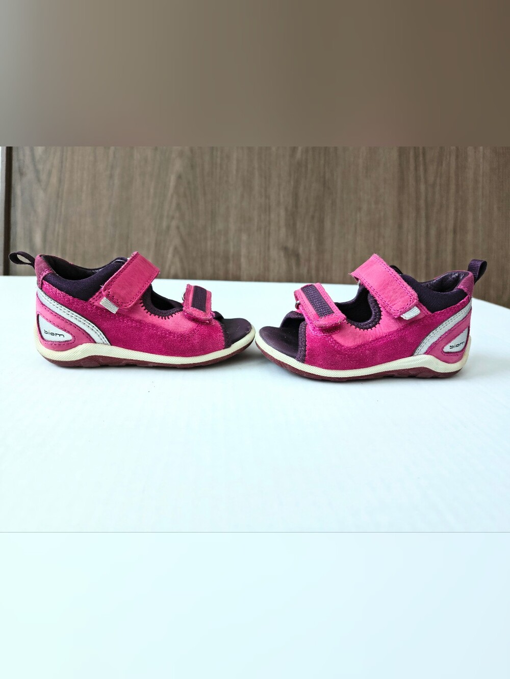Ecco Hot Pink and Purple Sandals Velcro Size 6